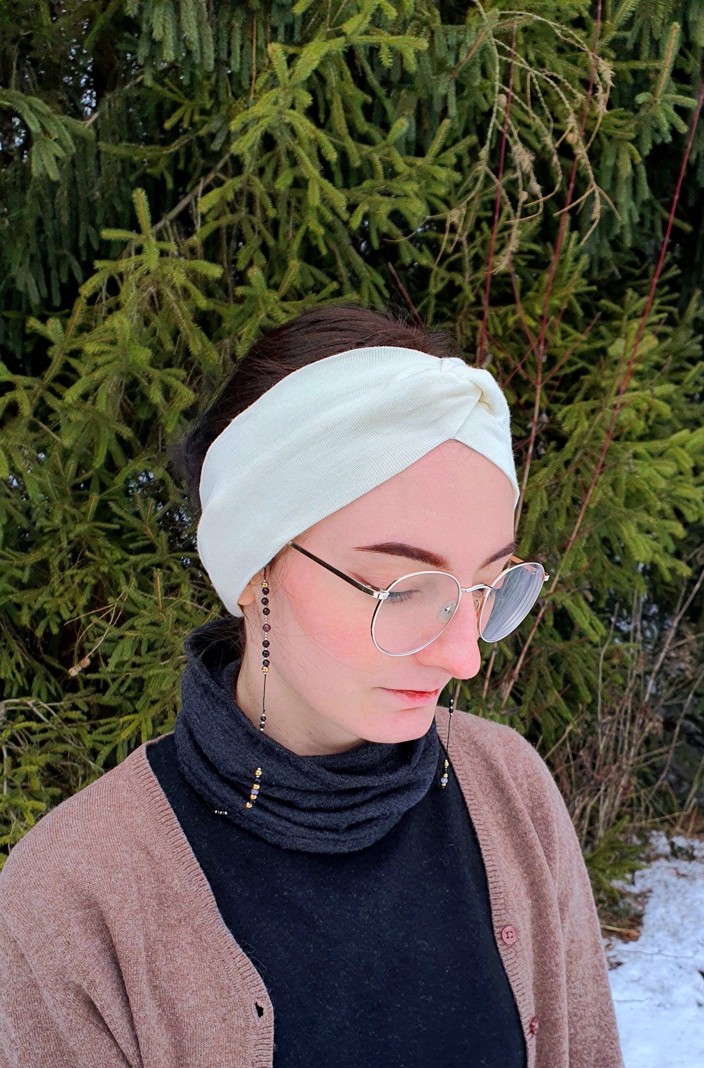 Opaska merino z jedwabiem