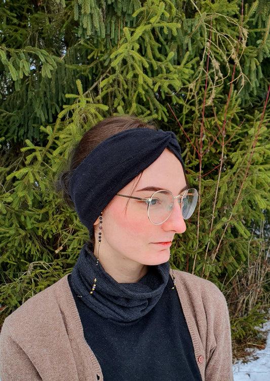 Opaska merino z jedwabiem